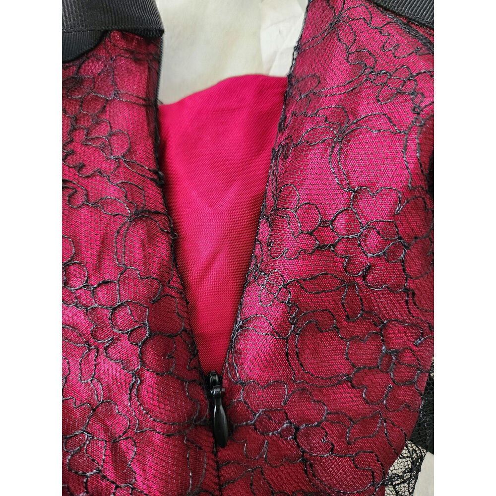 Vtg Necessary Objects Lace overlay skirt ribbon tie side zip sz XS witchy goth - Picture 5 of 8